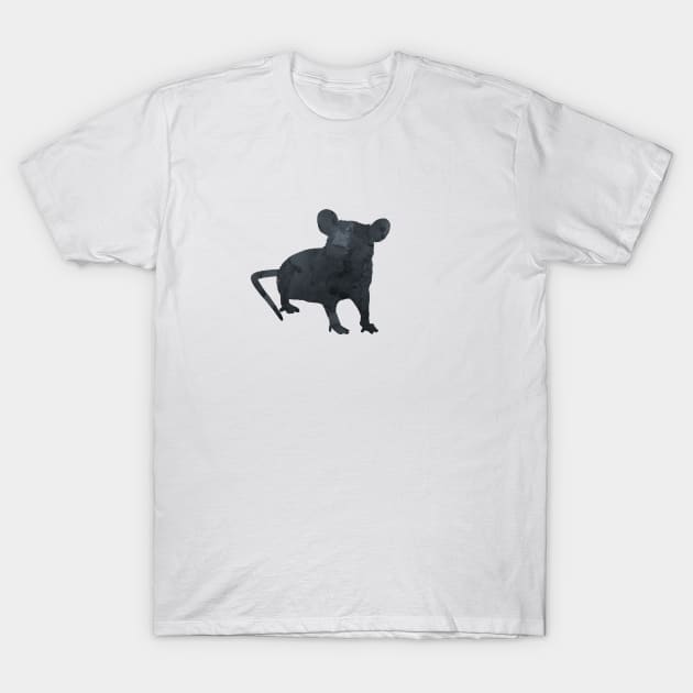 Rat Minimalist Silhouette Art T-Shirt by BittenByErmines